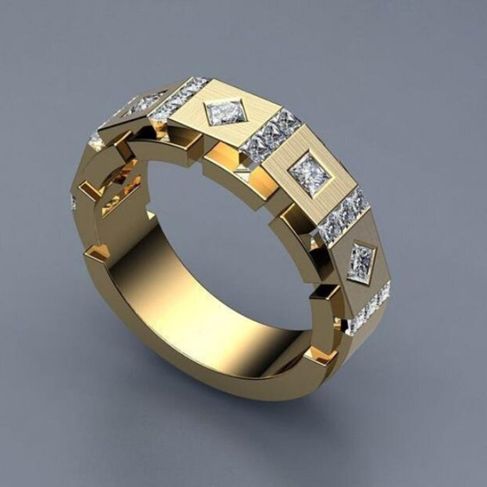 💍 Latest Hot Tiny Zircon Stone Full Luxury Gold Ring for Women, INDN8243